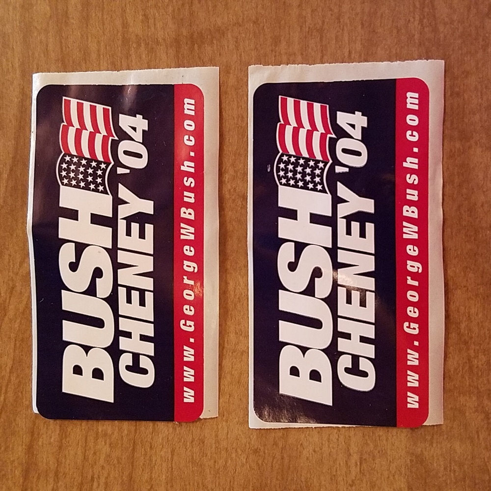Vintage Bush/Cheney '04 Campaign stickers! Set of two.